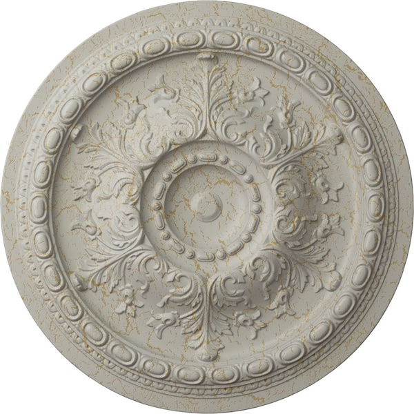 Ekena Millwork Oslo Ceiling Medallion (Fits Canopies up to 7 5/8"), 38 3/8"OD x 2 7/8"P, Pot of Cream Crackle CM38OSPCC - main